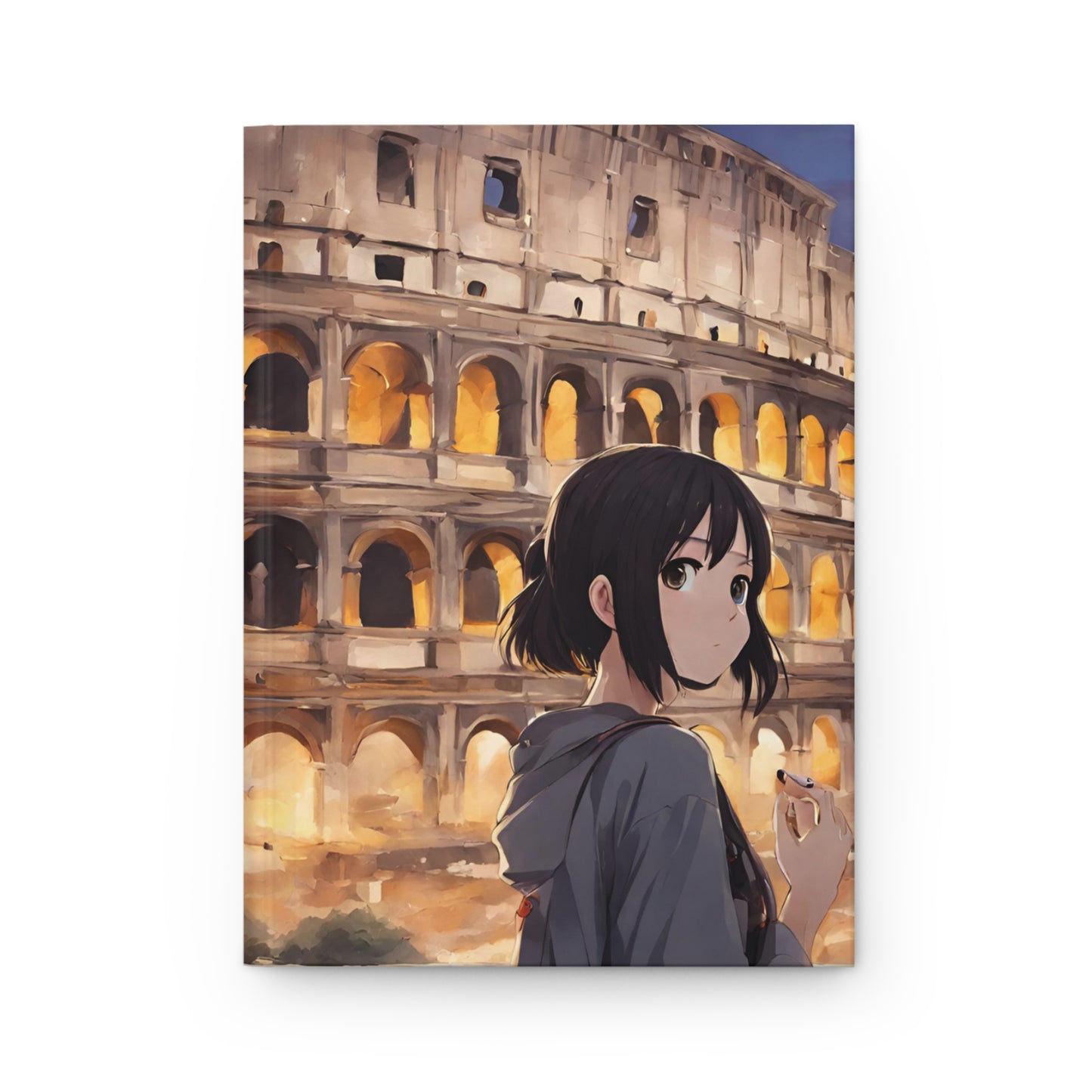 Japan Italy Rome, Colosseum Anime, Fusion, Diary, Hardcover Journal Matte