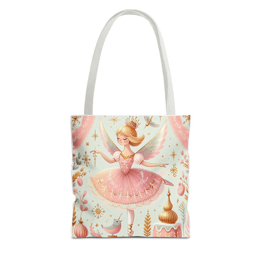 Sugar Plum Fairy Nutcracker Ballet Dance Tote Bag, Dancer, School & Book Bag (AOP)