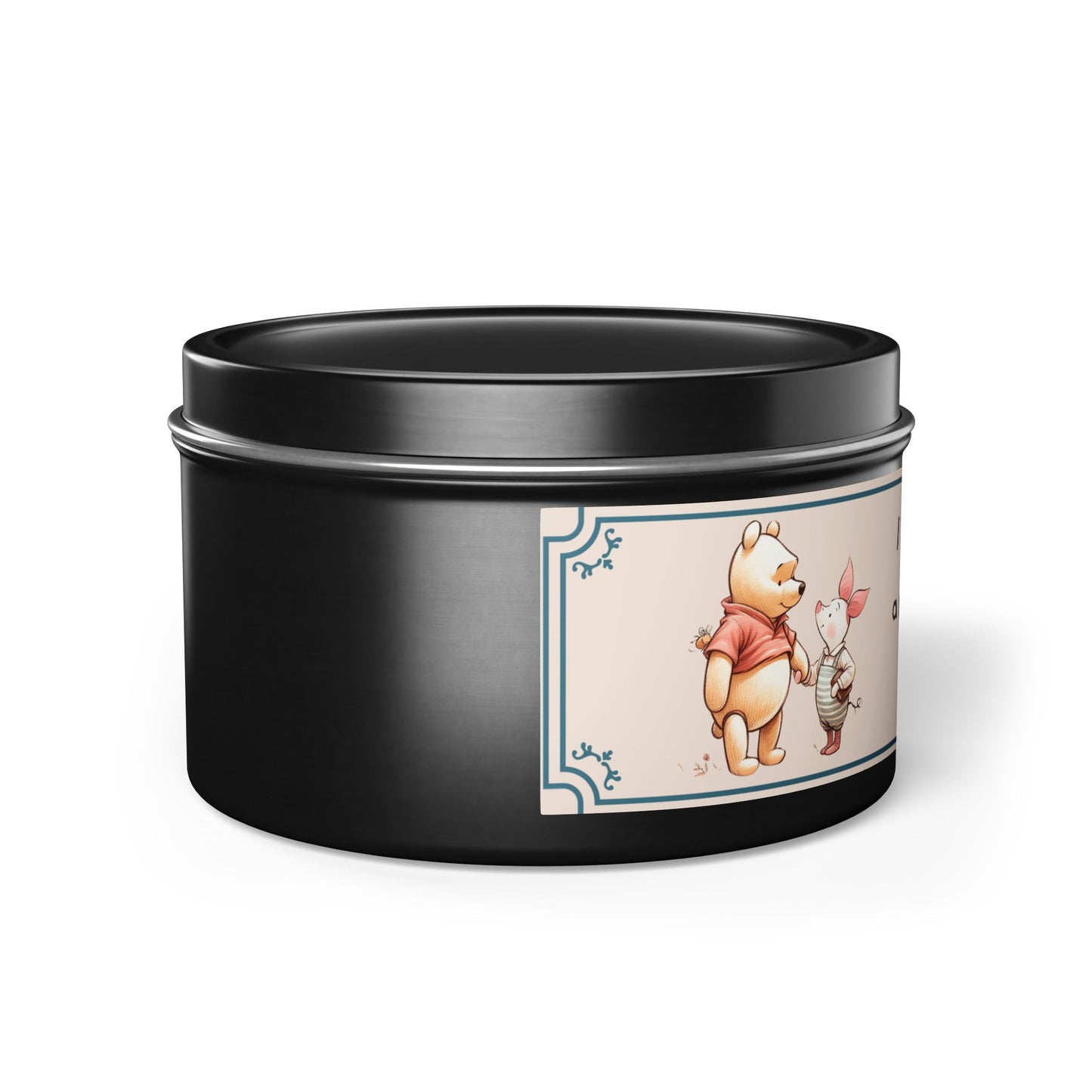 Tin Candles, Winnie the Pooh Piglet Baby Shower Party Birthday Gift, Soy Wax Candle Holder, Home Decor, Custom Scented Candle, Gift Set,
