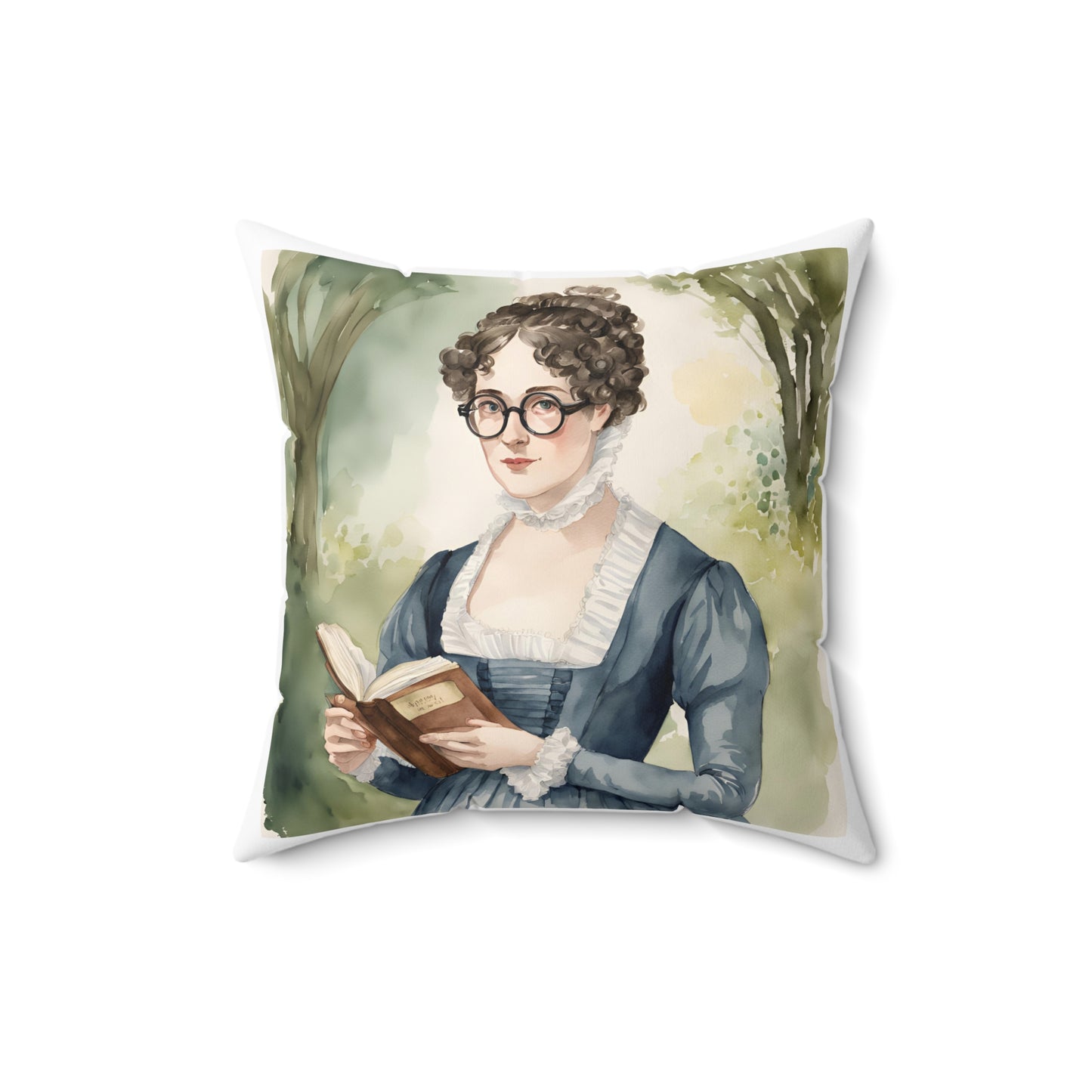 Literary Pillow, Regency Decor, Mary Bennet, Pride and Prejudice, Jane Austen Quote, Square Cushion