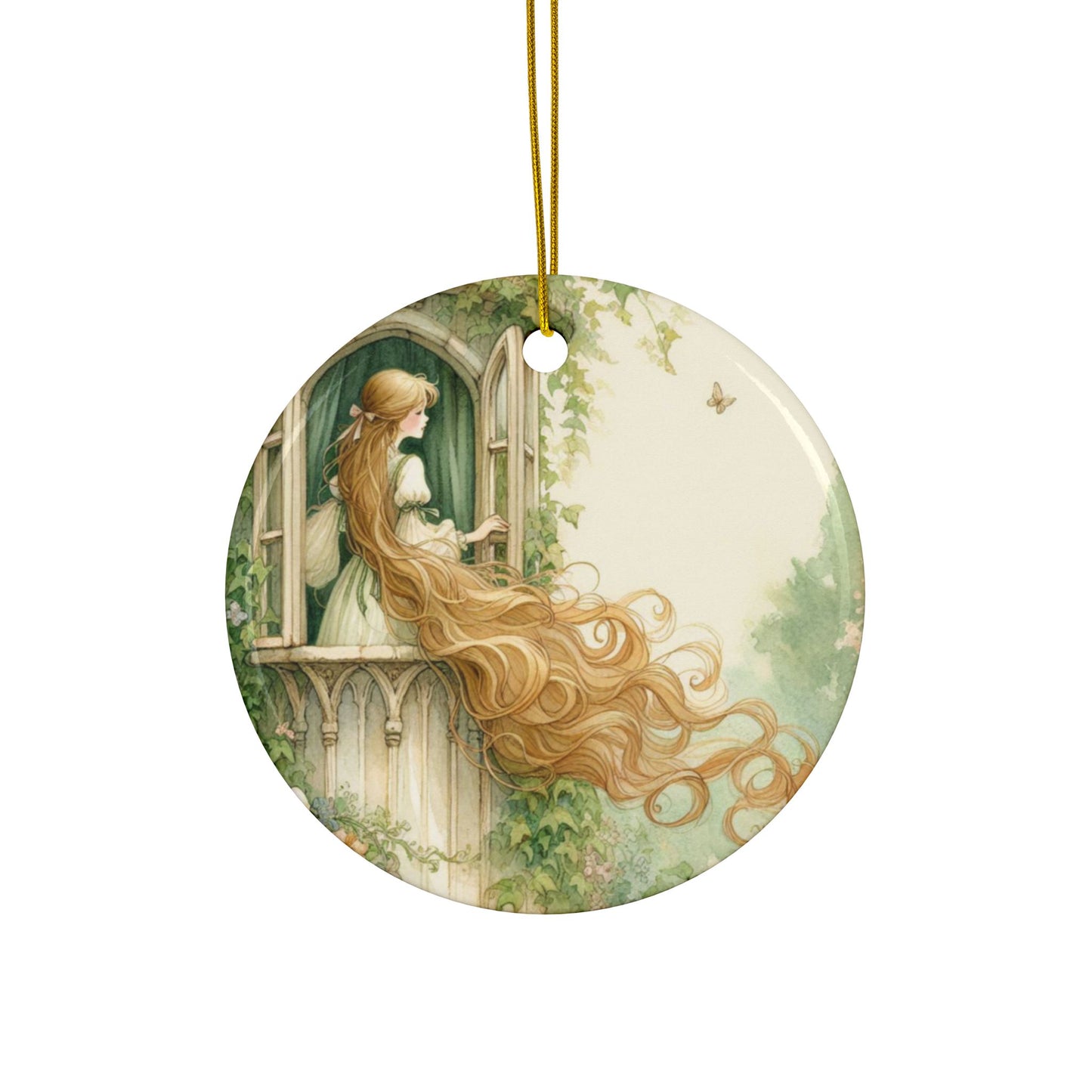 Rapunzel Enchanting Fairy Tale Ceramic Ornaments, Holiday Decor, Stocking Stuffer, Gift Tag, Christmas Tree Decor, Princess Ornament, Fairy