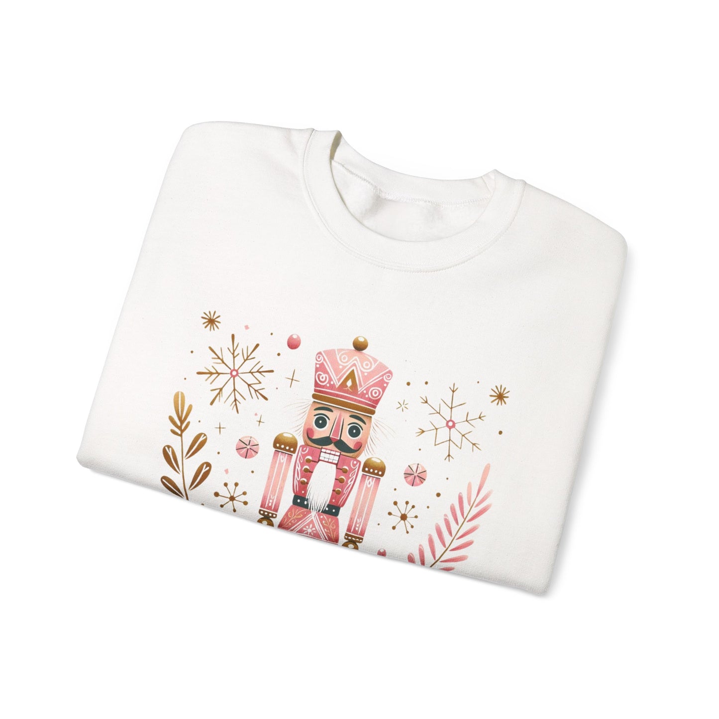 Pink Nutcracker Christmas Sweatshirt, Tchaikovsky Holiday Gift Shabby Chic Crewneck, Shirt, Winter Jumper, Ballet Lover Top, Unisex, Cozy