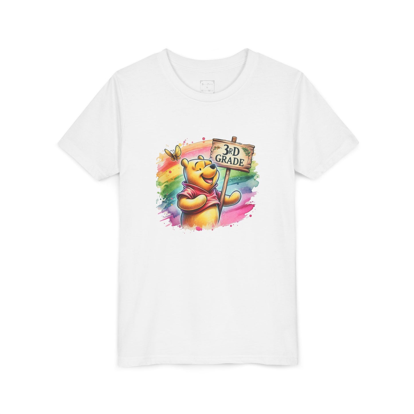 Winnie the Pooh 3rd Grade Youth Tee | Back to School Shirt | Cute Kids T-Shirt | Grade Celebration Tee | Colorful Animal Shirt