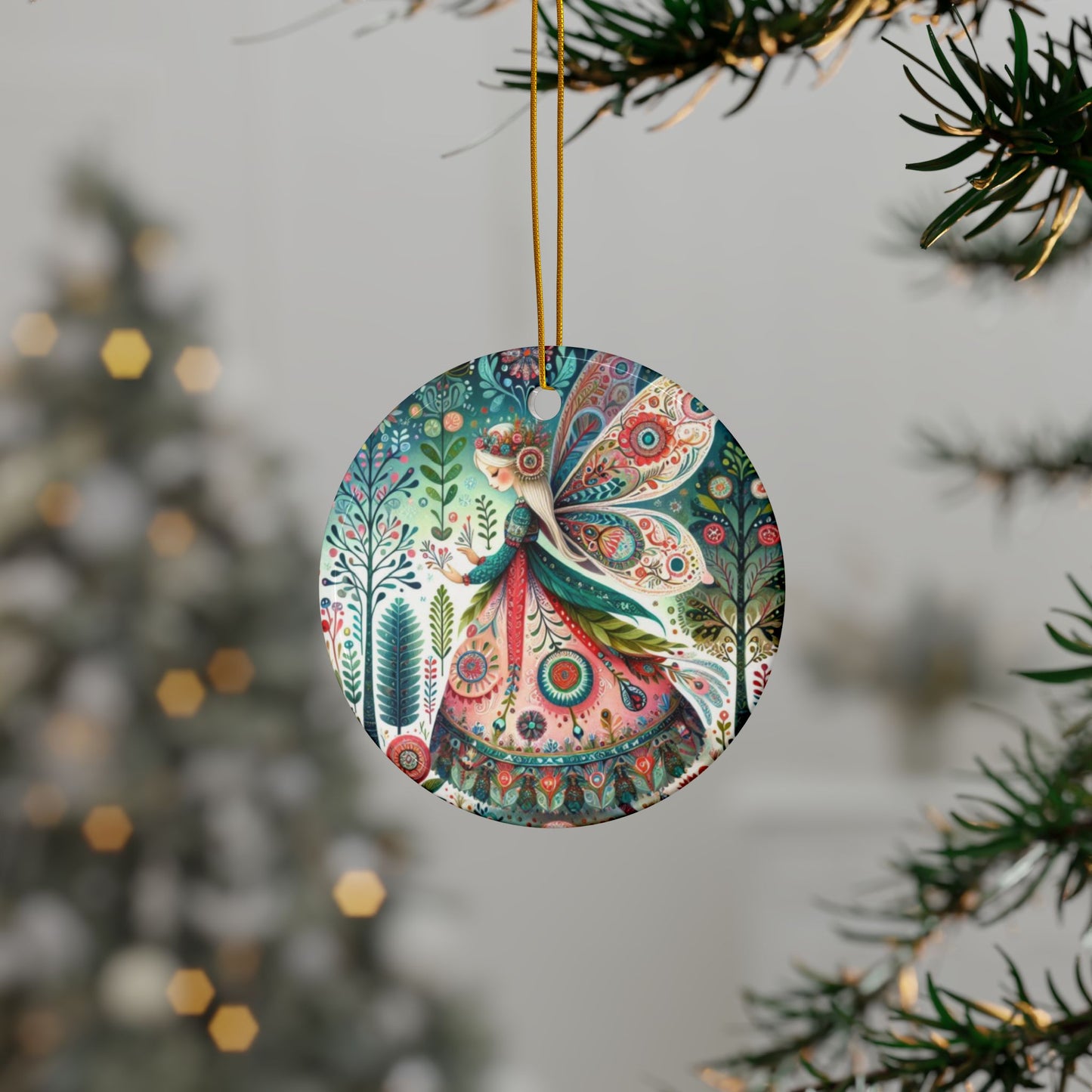 Ceramic Ornaments, 2-Side Print, (1pc, 3pcs, 5pcs, 10pcs)