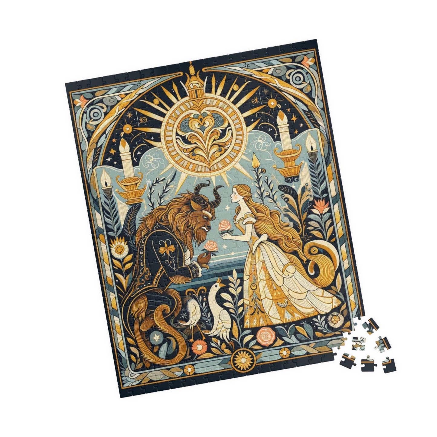 Puzzle - Beauty and the Beast, Fairy Tale Puzzle. Jigsaw, Game, Brain Teaser. Unique Gift for Disney Fans, Adults, Kids. Home Activity,