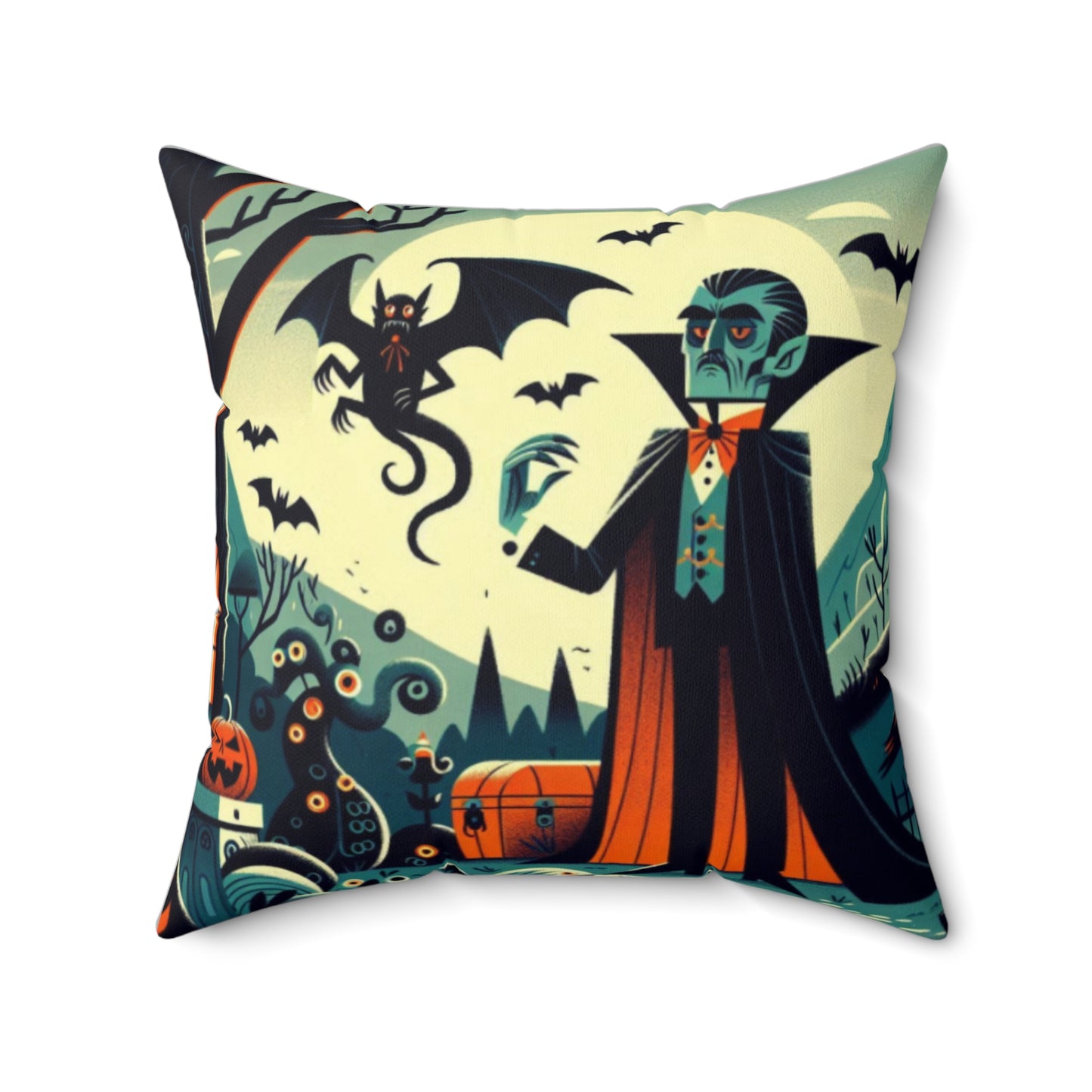 Dracula, Bram Stoker, Halloween, Autumn, Fall, Square Pillow, Literary Pillow, Gift, Book Nook, Library, Bedding, Decor