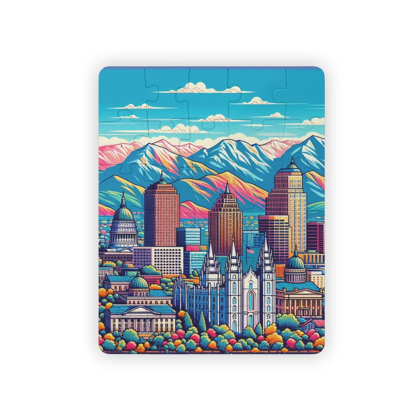 Salt Lake City Utah Kids' Puzzle, 30-Piece, Fun Educational Activity, Interactive Learning Toy, Family Game Night, Great Gift for Children
