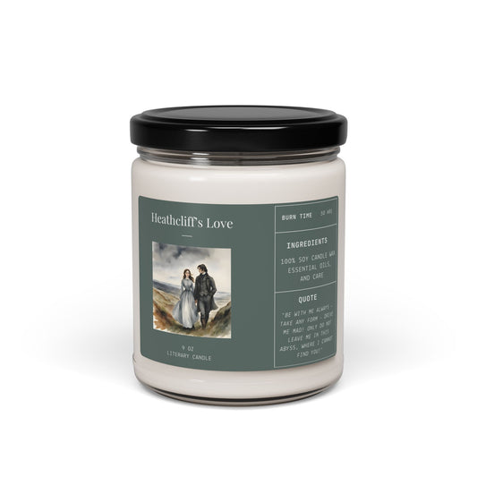 Charlotte Bronte, Wuthering Heights, Heathcliff's Love, Scented Soy Candle, 9oz, Literary Candle