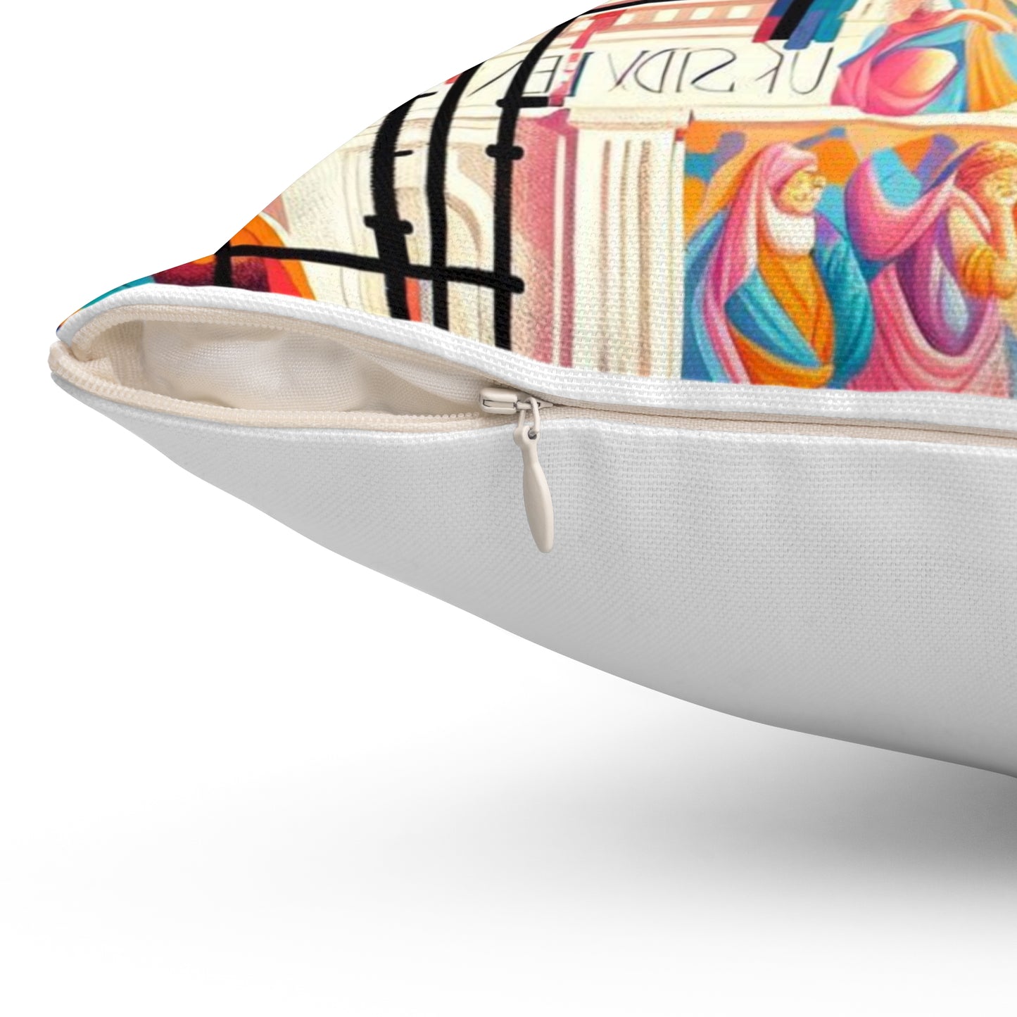 Michelangelo Square Pillow, Sistine Chapel Cushion, Renaissance Room Decor, Whimsical Gift, Art Teacher Present, Classroom Accent Pillow,