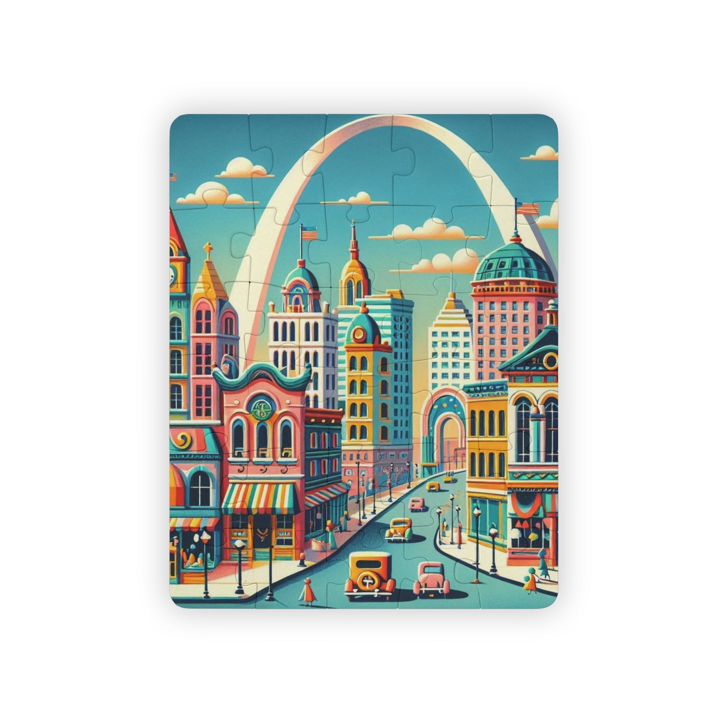 Colorful St Louis, Missouri Cityscape Kids' Puzzle, 30-Piece, Learning Toy, Family Activity, Educational Gift, Imagination Booster, Playtime