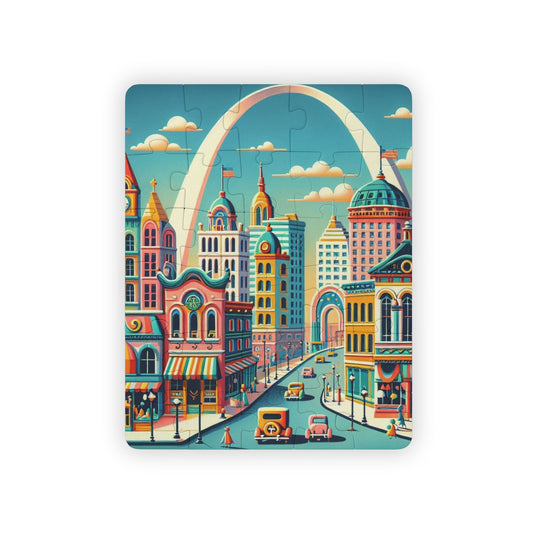 Colorful St Louis, Missouri Cityscape Kids' Puzzle, 30-Piece, Learning Toy, Family Activity, Educational Gift, Imagination Booster, Playtime