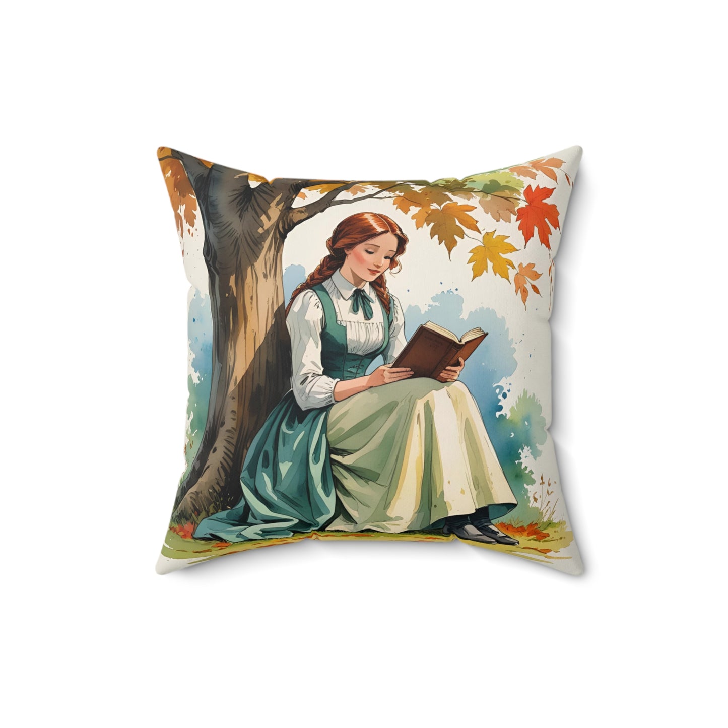 Autumn Vibes Pillow, Anne of Green Gables Fall Home Decor, Reading Nook Accent, Seasonal Cushion, Book Lover Gift, Square Pillowcase