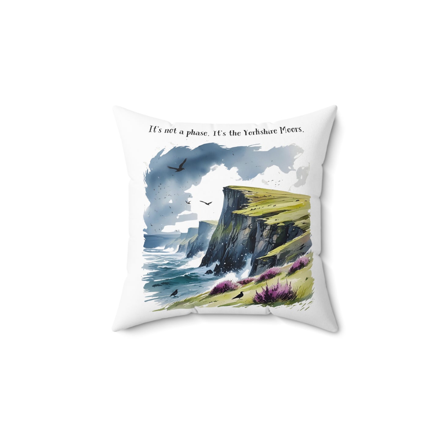 Literary Throw Pillow, Wuthering Heights Cushion, Emily Bronte Home Decor, Romance Lovers Gift, Yorkshire Moors Accent Pillow, Coastal Phase