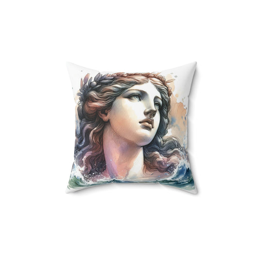 Aphrodite Pillow, Mythology Home Decor, Classical Education Gift, Greek Goddess Cushion, Spun Polyester Square Pillow