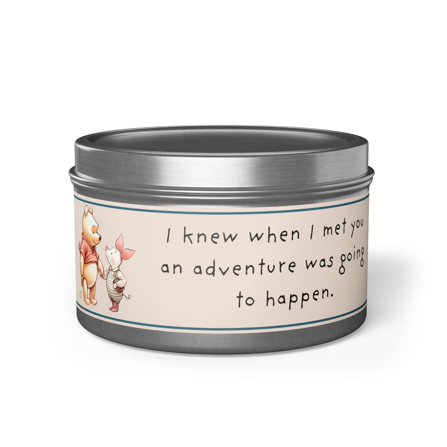 Tin Candles, Winnie the Pooh Piglet Baby Shower Party Birthday Gift, Soy Wax Candle Holder, Home Decor, Custom Scented Candle, Gift Set,