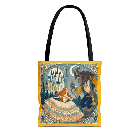 Beauty and the Beast, Fairy Tale, Tote Bag, Book Bag, Library Bag, Gift