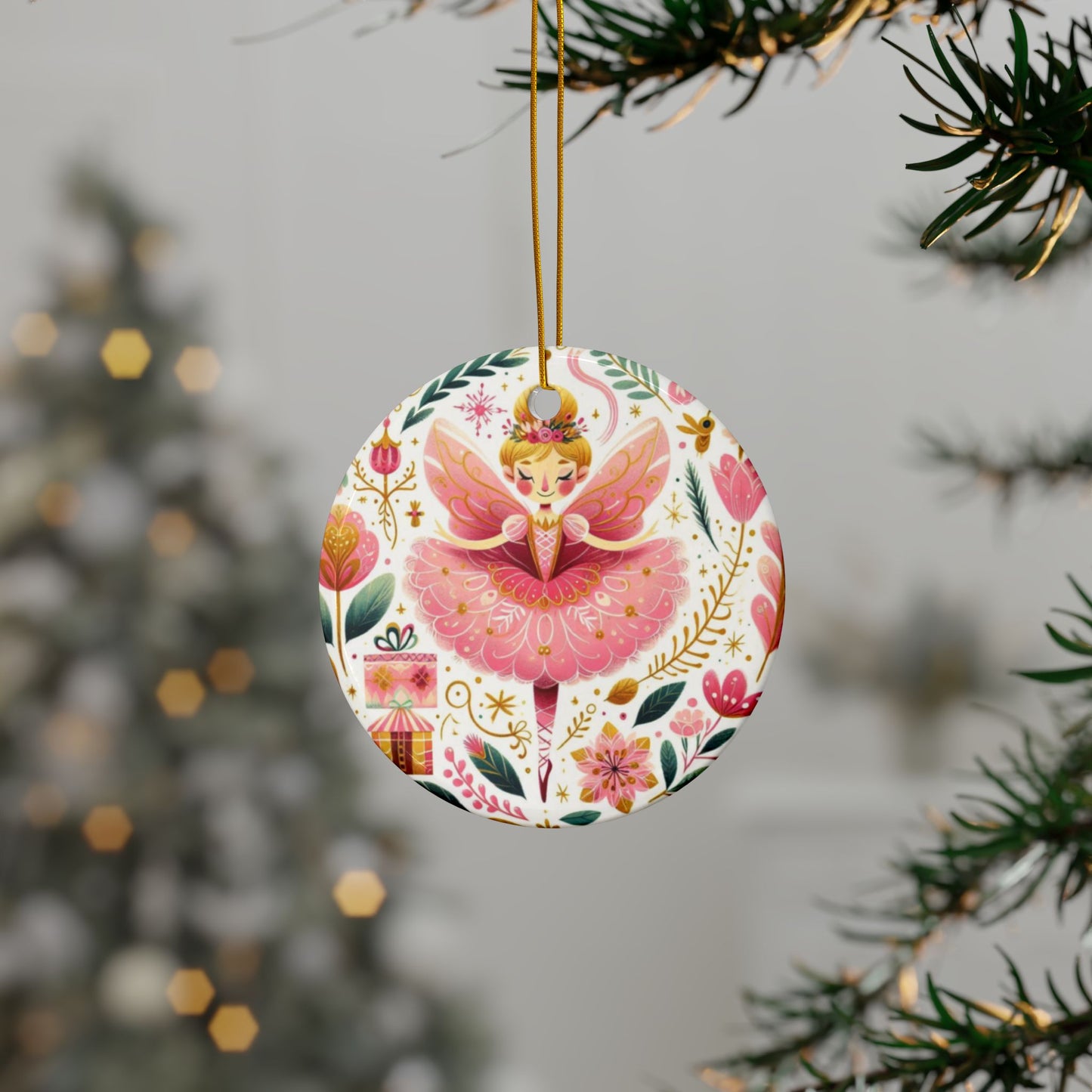 Ceramic Ornaments, 2-Side Print, (1pc, 3pcs, 5pcs, 10pcs)