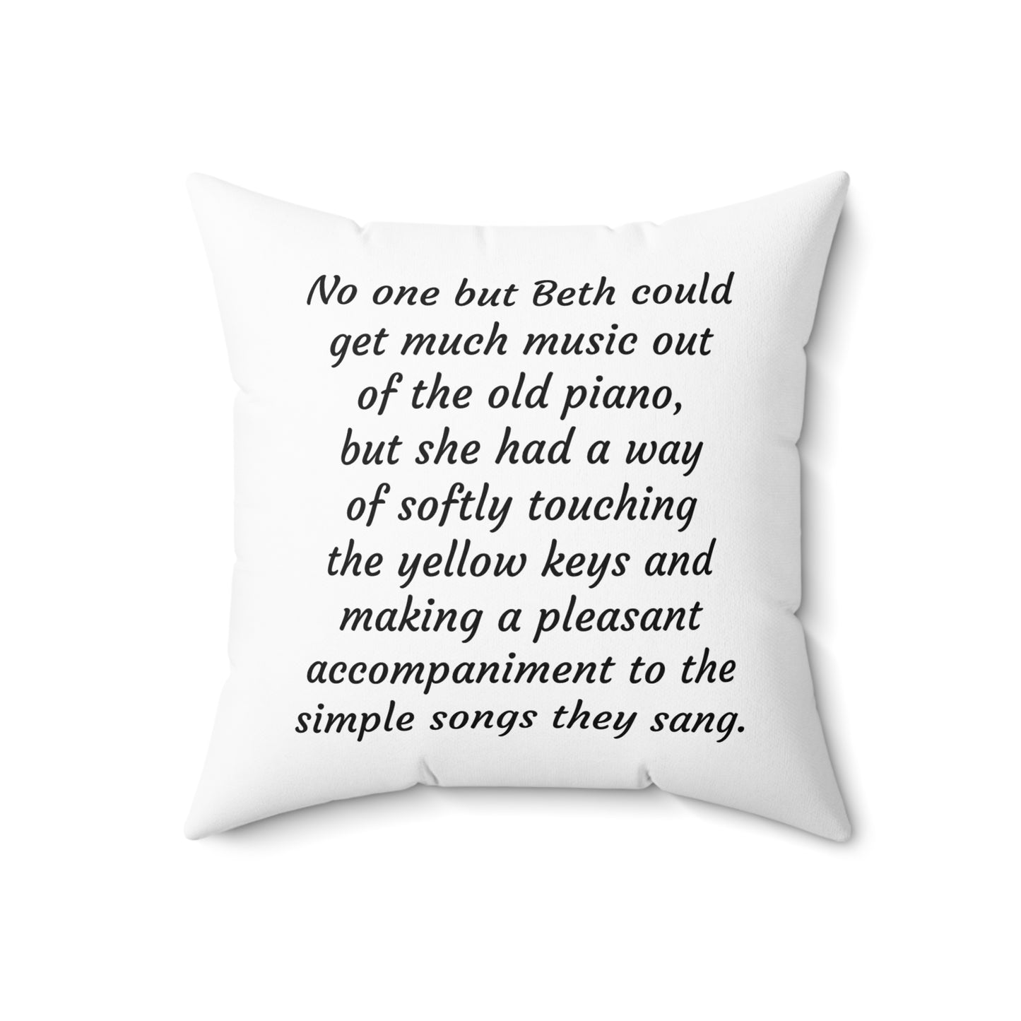 Little Women Square Pillow, Louisa May Alcott Literary Christmas Decor, Spun Polyester Cushion, Book Lover Gift