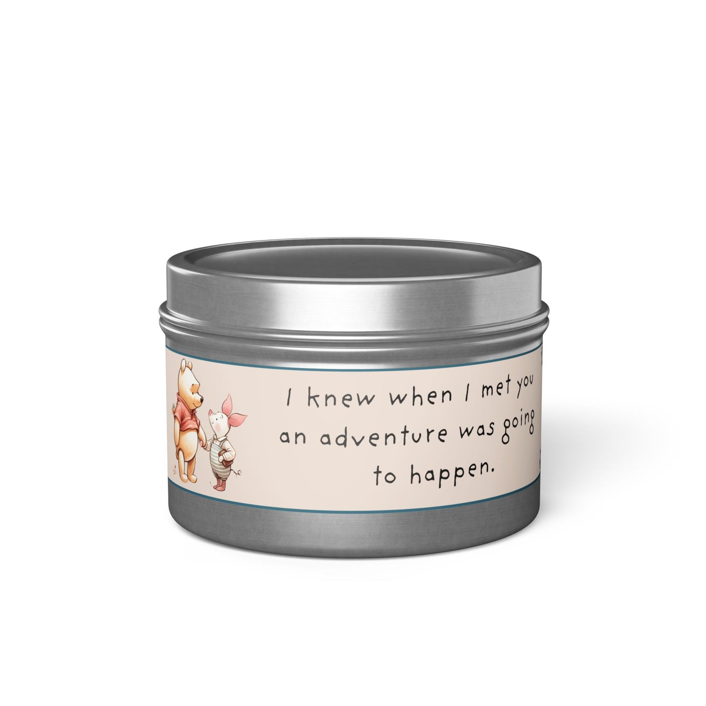 Tin Candles, Winnie the Pooh Piglet Baby Shower Party Birthday Gift, Soy Wax Candle Holder, Home Decor, Custom Scented Candle, Gift Set,