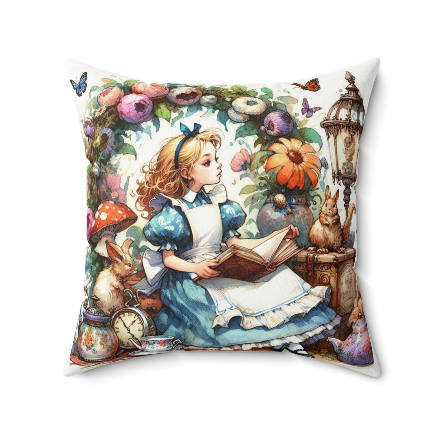 Adventures of Alice in Wonderland, Lewis Carroll, Cushion, Pillow, Library, Book Nook, Decor, Gift, Bedding, Literary Pillow