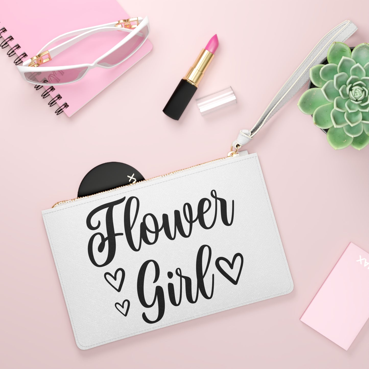 Flower Girl, Bride, Bridal Party, Wedding, Cosmetic Pouch, Shower, Bachelorette, Gift, Clutch Bag, Gift, Favor