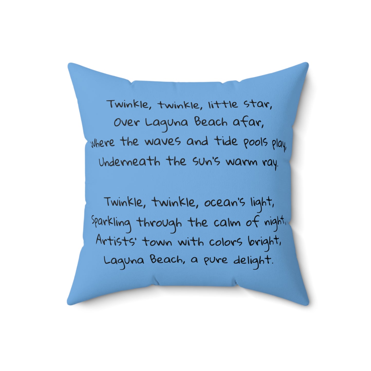 Laguna Beach, California, Twinkle Twinkle Little Star, Nursery Rhyme, Square Pillow, Library, Book Nook, Reading Corner, Decor Square Pillow