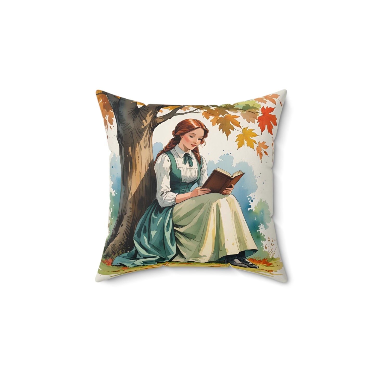 Autumn Vibes Pillow, Anne of Green Gables Fall Home Decor, Reading Nook Accent, Seasonal Cushion, Book Lover Gift, Square Pillowcase