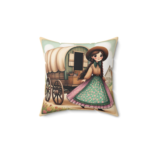 Laura Ingalls Inspired Pillow, Prairie Life Decor, Vintage Cushion, Kids Room Decor, Walnut Grove Pillow, Home Decor Accent
