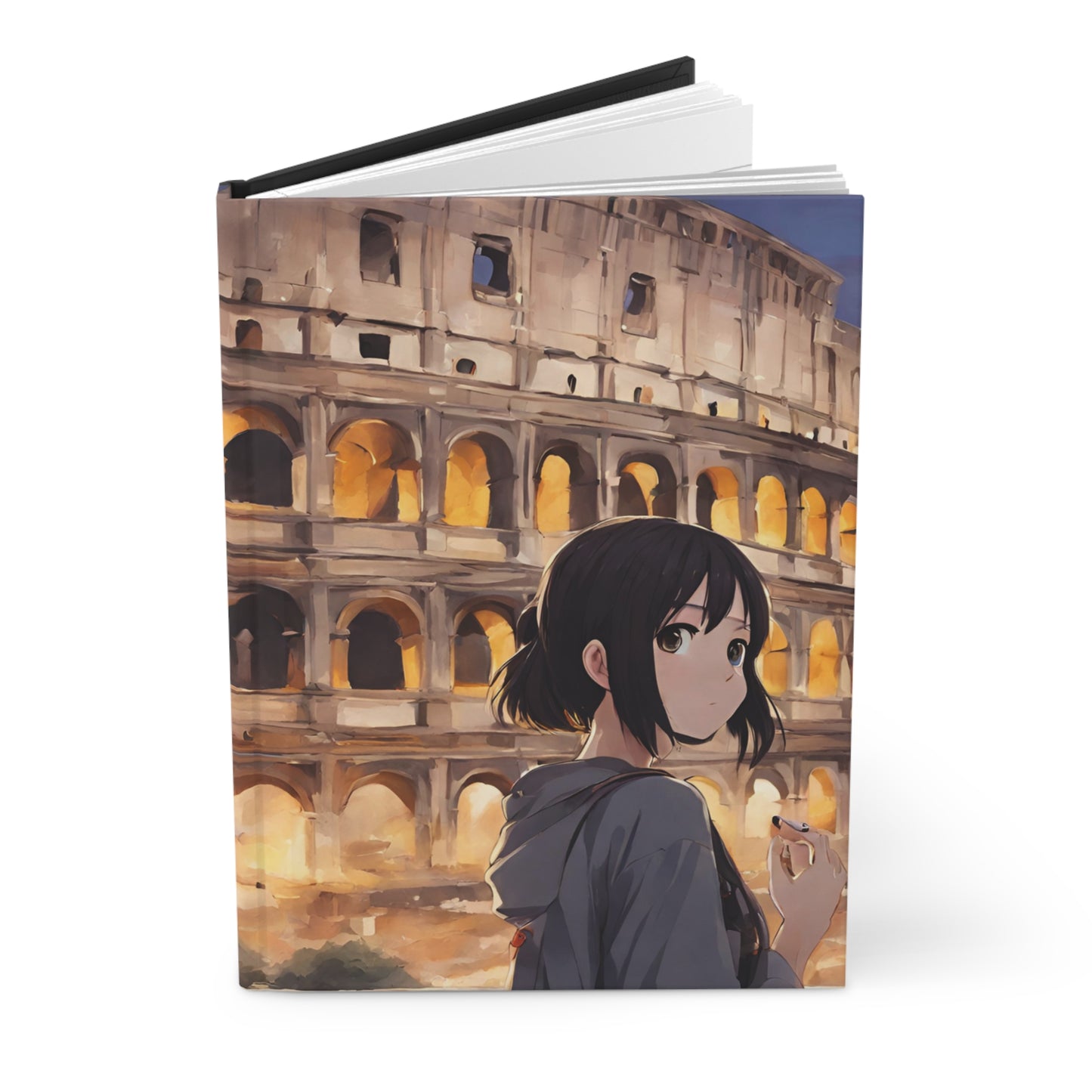 Japan Italy Rome, Colosseum Anime, Fusion, Diary, Hardcover Journal Matte