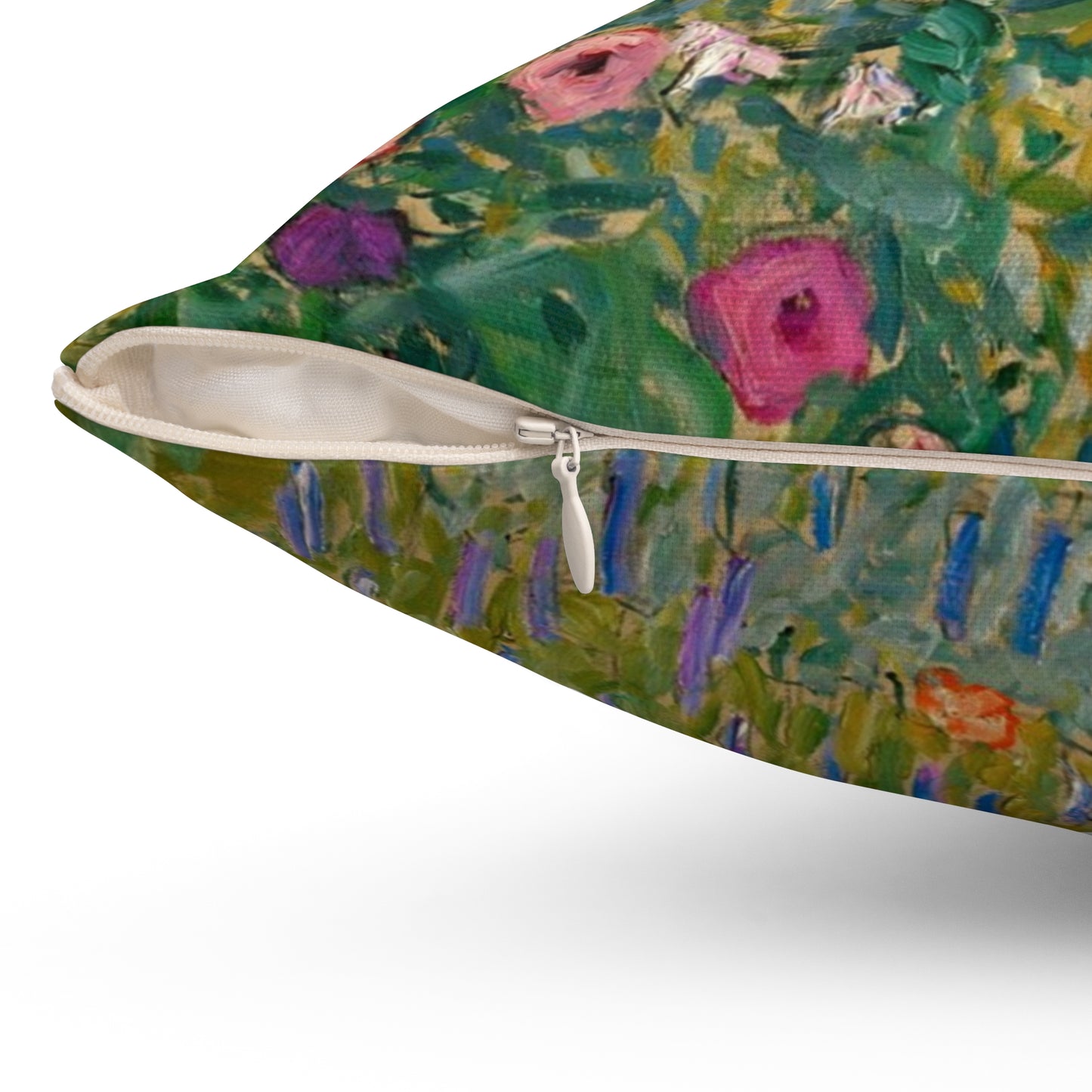 Gustav Klimt, Italian Garden, Roses,  Square Pillow, Art, Artist, Painting, Museum, Gift