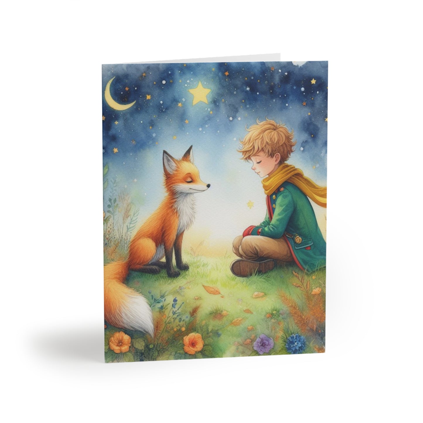 Greeting Cards Set, Little Prince Fairytale Stationery Fox Moon Stars, 8 16 24 pcs, Antoine de Saint-Exupéry, Birthday Cards, Note Cards,