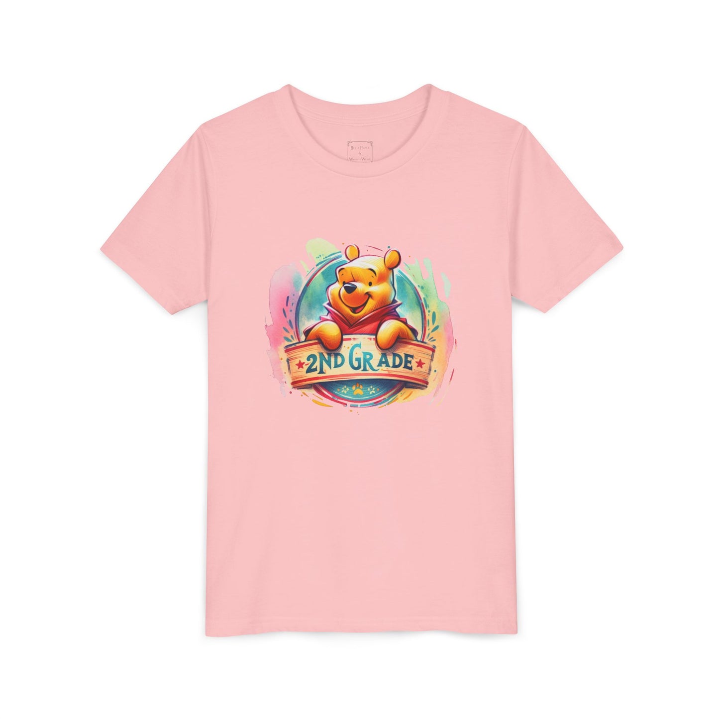 2nd Grade Winnie the Pooh Bear, Youth Short Sleeve Tee, Back to School Shirt, Kids School Shirt, Fun Class Tee, Birthday Gift