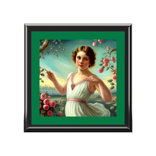 Victorian Cupid Valentine's Day, Floral, Roses, Jewelry Box