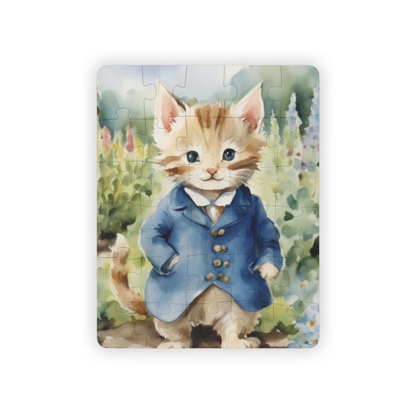 Kids' Puzzle, Tom Kitten Beatrix Potter Inspired, Easter Spring Game, 30-Piece Jigsaw, Gift for Kids, Children's Activity, Educational Toy,