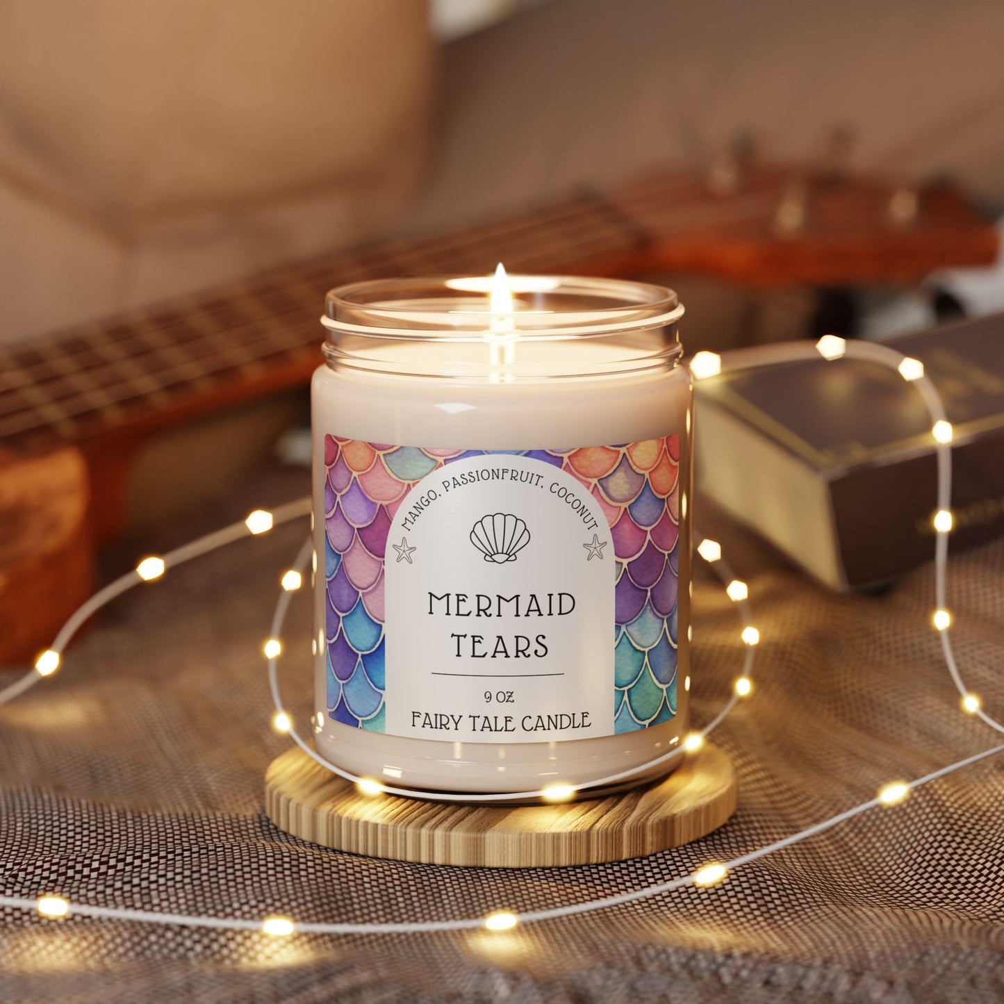 Little Mermaid, Scented,  Candle, 9oz, Hans Christian Anderson, Fairytale, Book, Gift, Denmark, Birthday, Gift, Favor