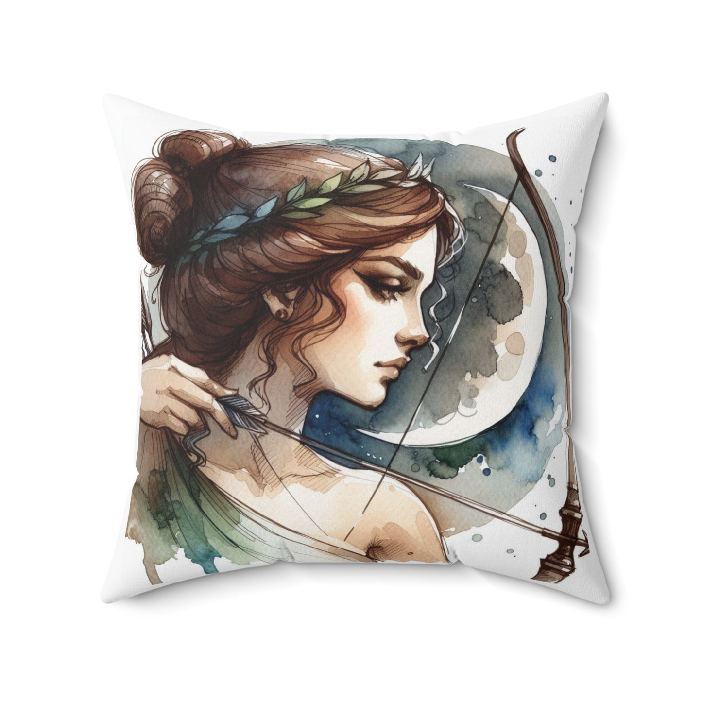 Greek Goddess Pillow, Artemis Olympian Home Decor, Classical Education Cushion, Spun Poly Pillow, Mythology Throw Pillow