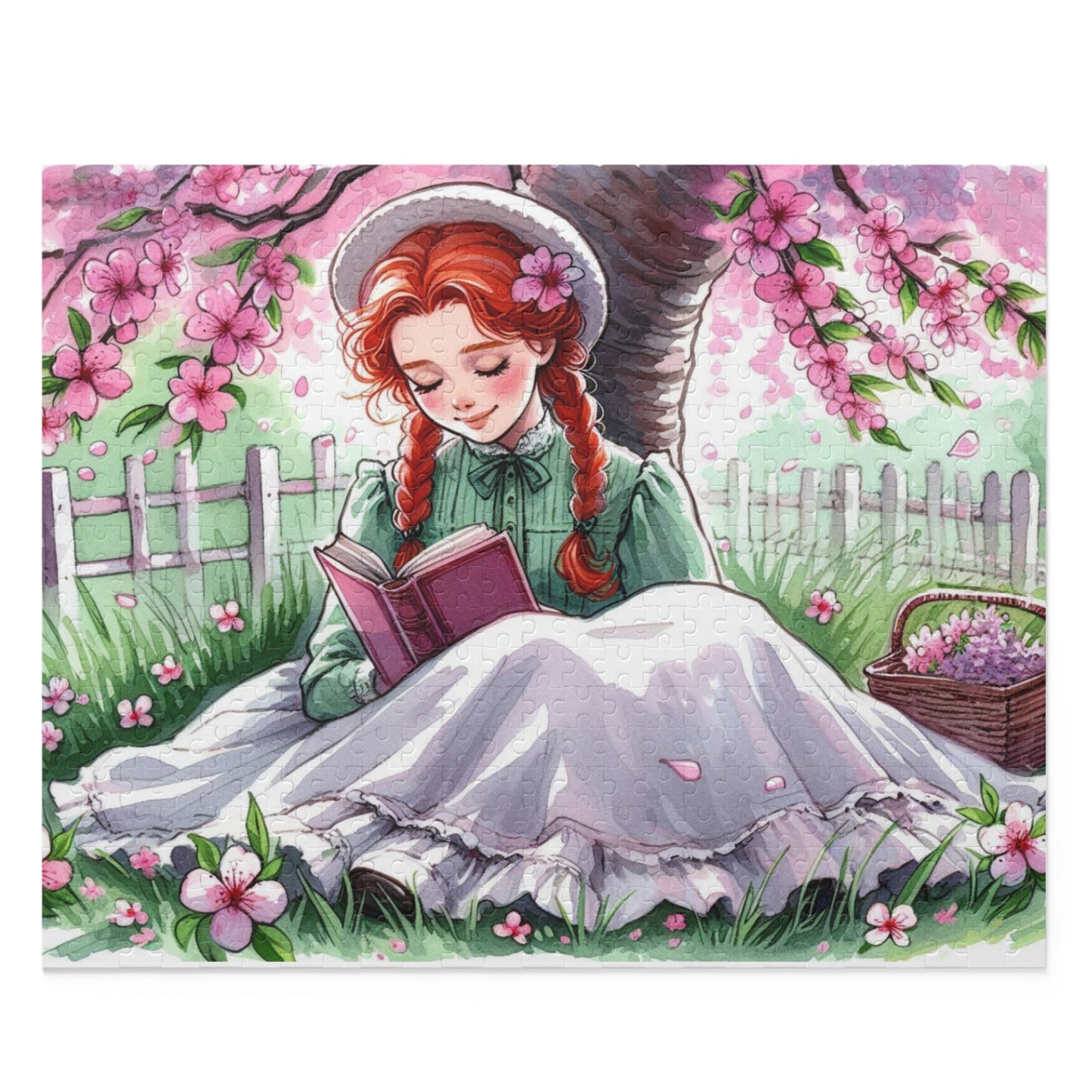 Jigsaw Puzzle, Anne of Green Gables Charming Floral Scene Puzzle, 120-500 Pieces, Perfect Gift for Puzzle Lovers, Springtime Indoor
