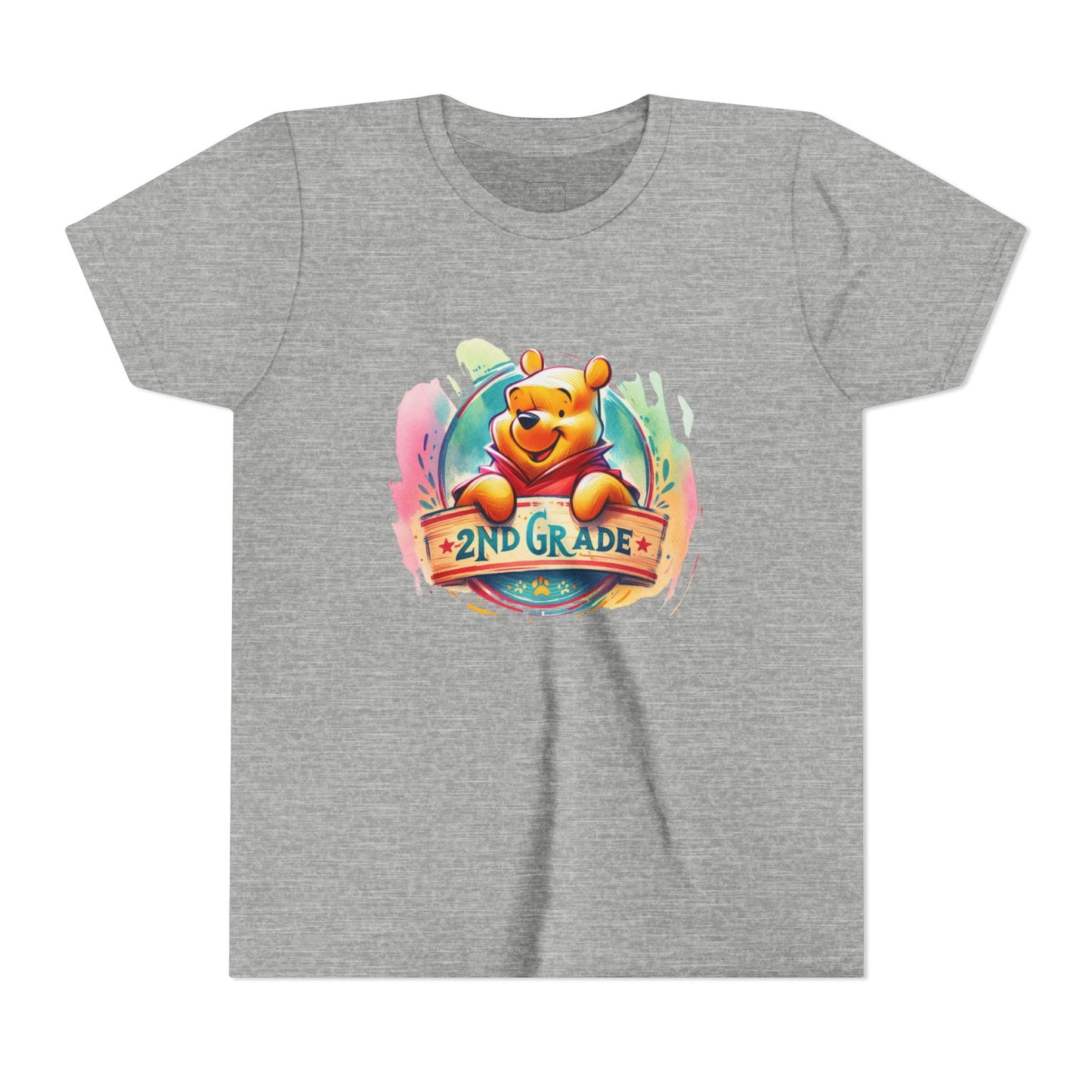 2nd Grade Winnie the Pooh Bear, Youth Short Sleeve Tee, Back to School Shirt, Kids School Shirt, Fun Class Tee, Birthday Gift