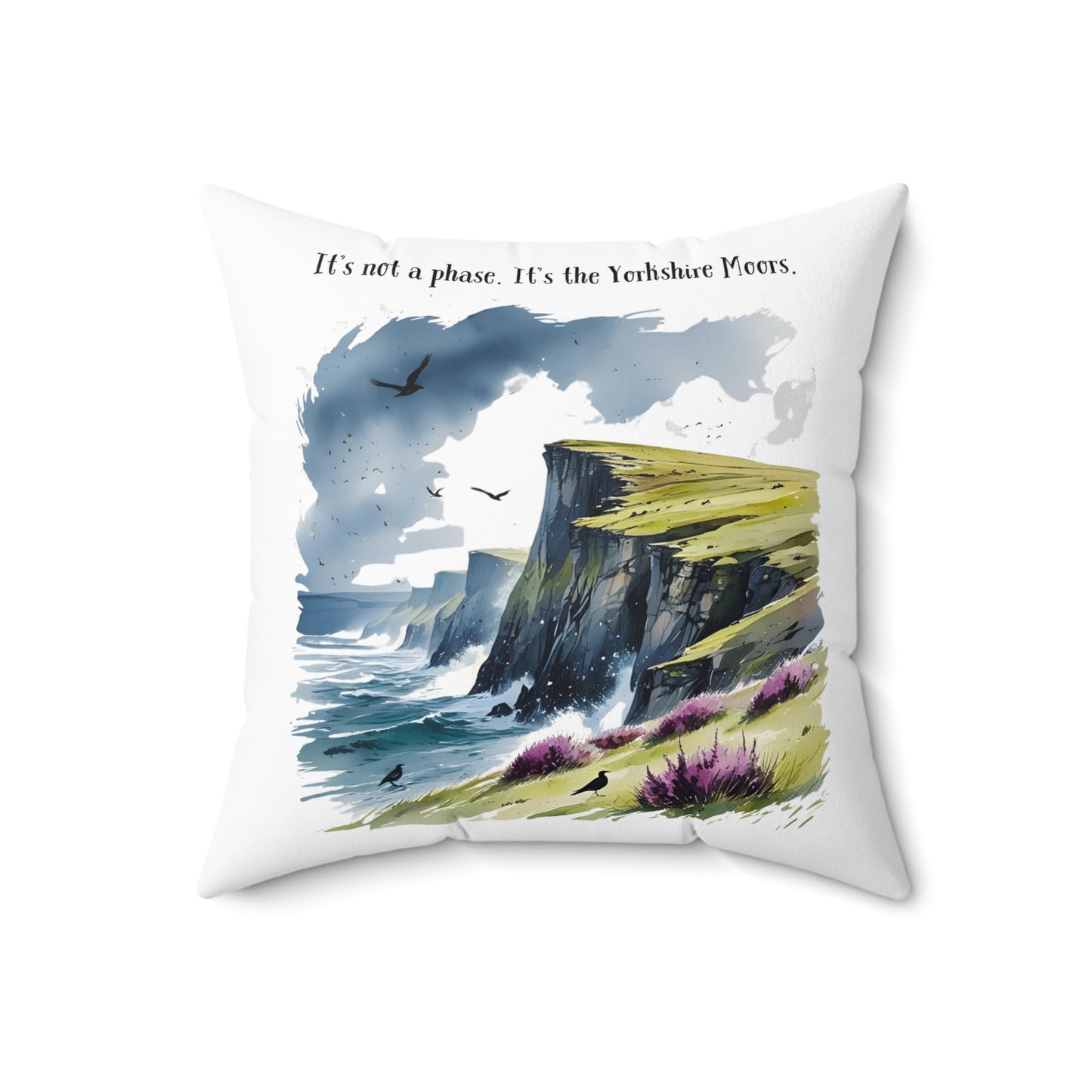 Literary Throw Pillow, Wuthering Heights Cushion, Emily Bronte Home Decor, Romance Lovers Gift, Yorkshire Moors Accent Pillow, Coastal Phase