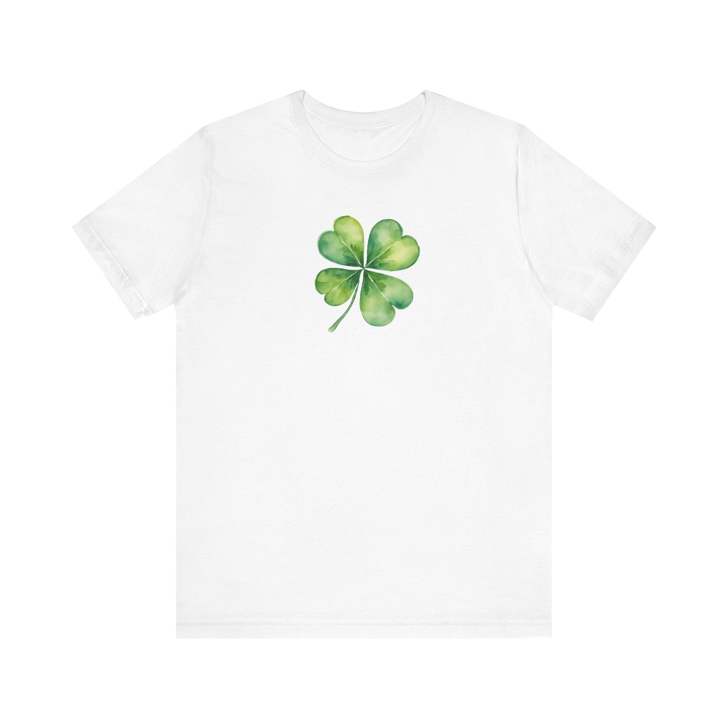 Cute Watercolor Clover St Patrick's Day, Jersey Short Sleeve Tee, T-Shirt