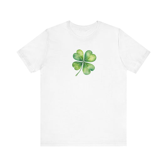 Cute Watercolor Clover St Patrick's Day, Jersey Short Sleeve Tee, T-Shirt