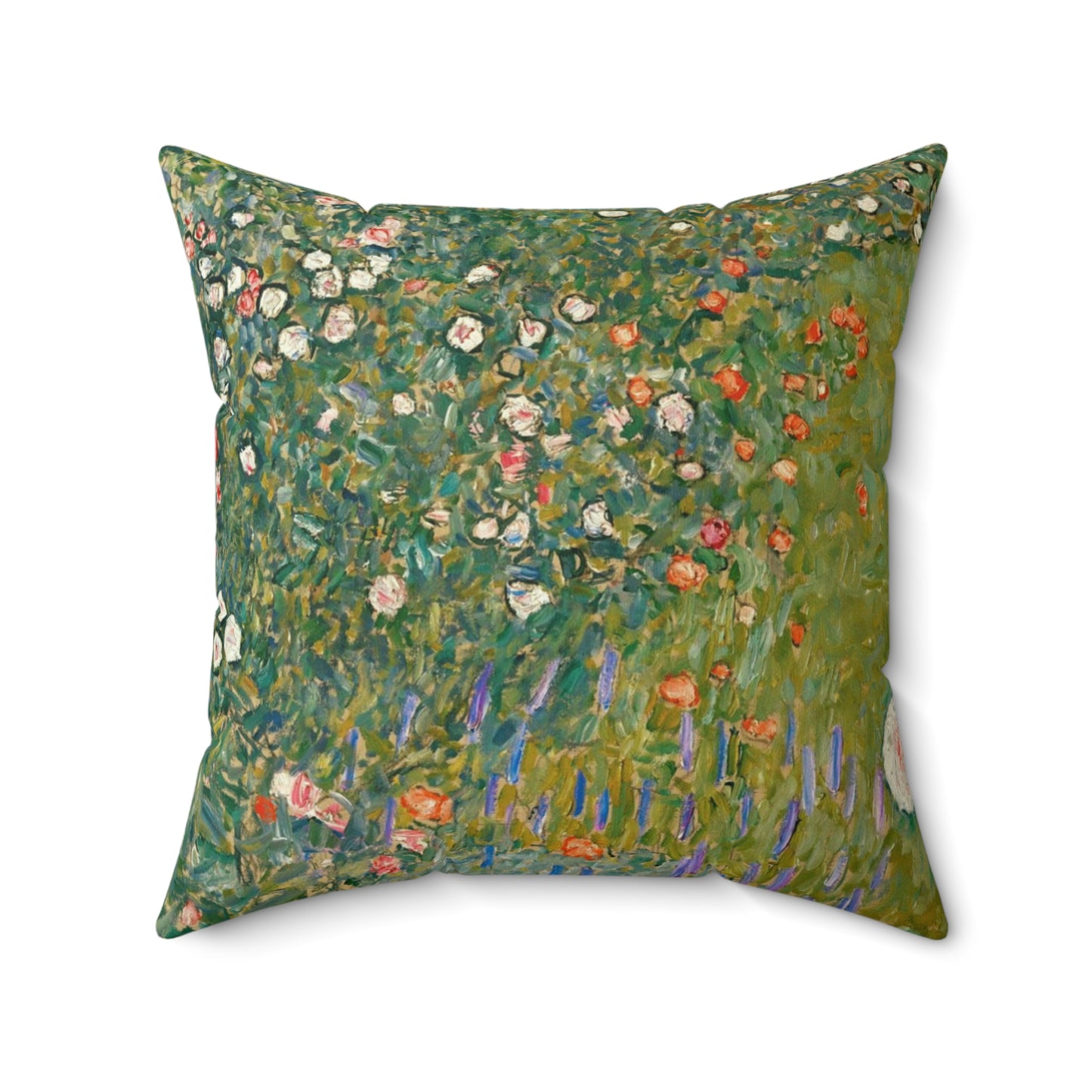 Gustav Klimt, Italian Garden, Roses,  Square Pillow, Art, Artist, Painting, Museum, Gift