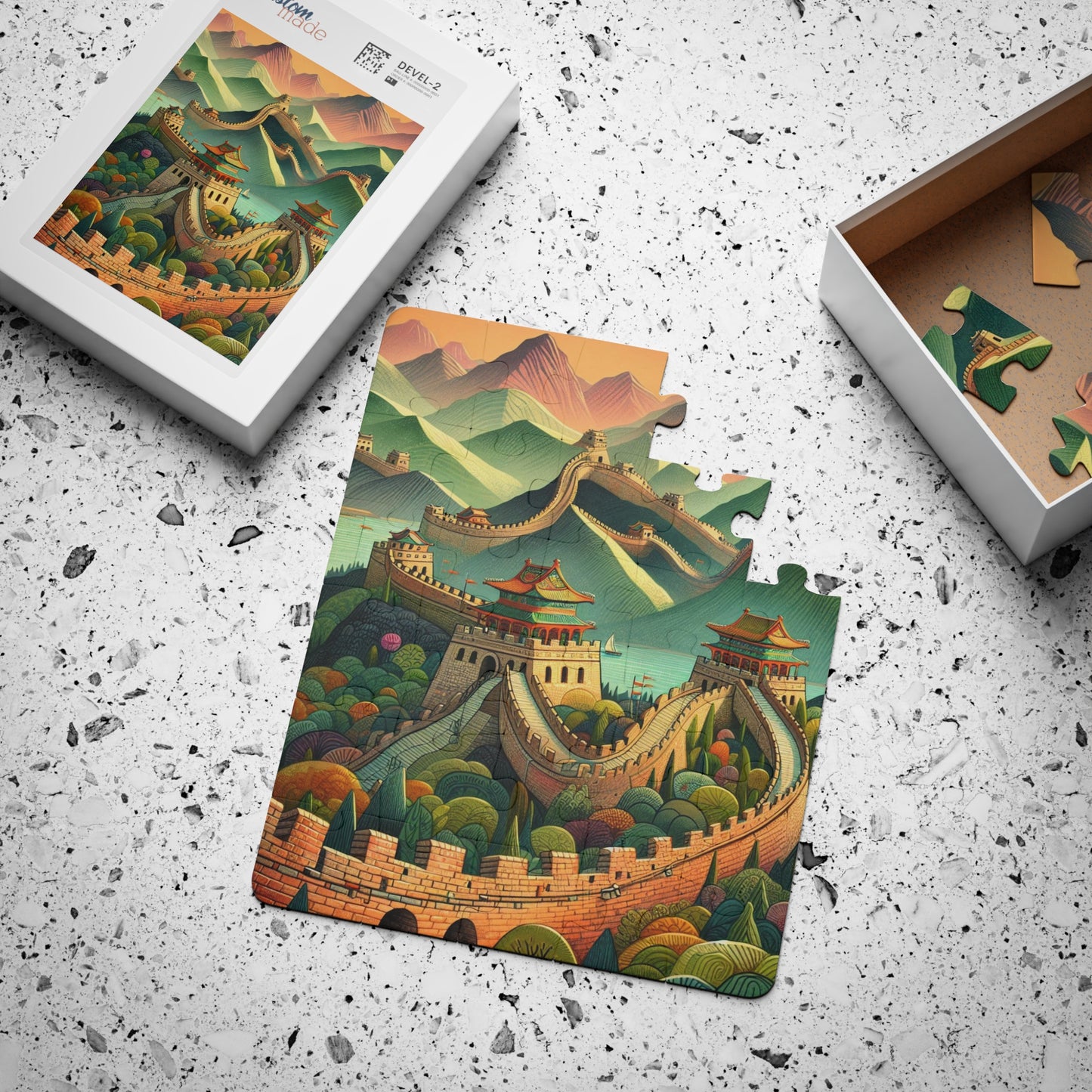 Kids' Puzzle, 30-Piece - Great Wall of China Educational Game for Geography Enthusiasts, Seven Wonders of the World Jigsaw Toy, Fun Learning