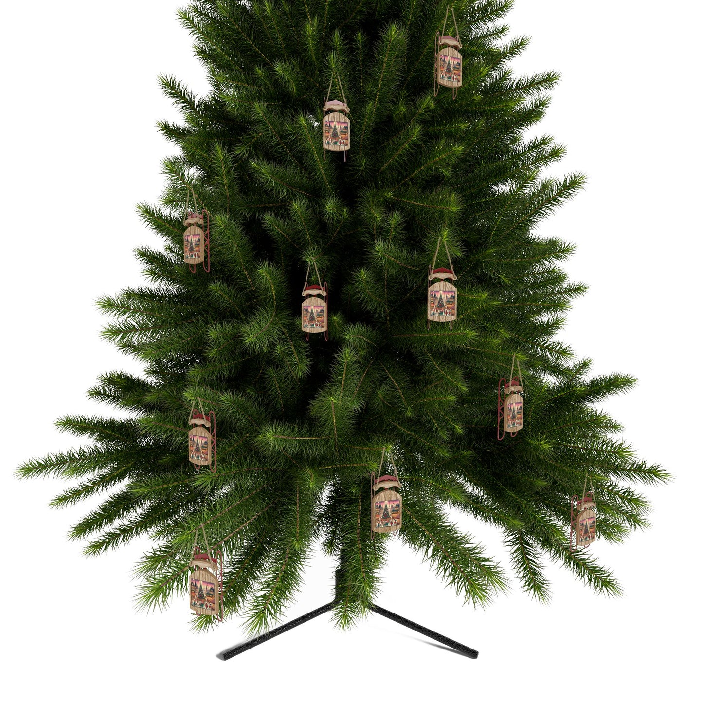Paris Christmas France Holiday, Christmas Tree, Decor, Whimsical, Sled Ornaments