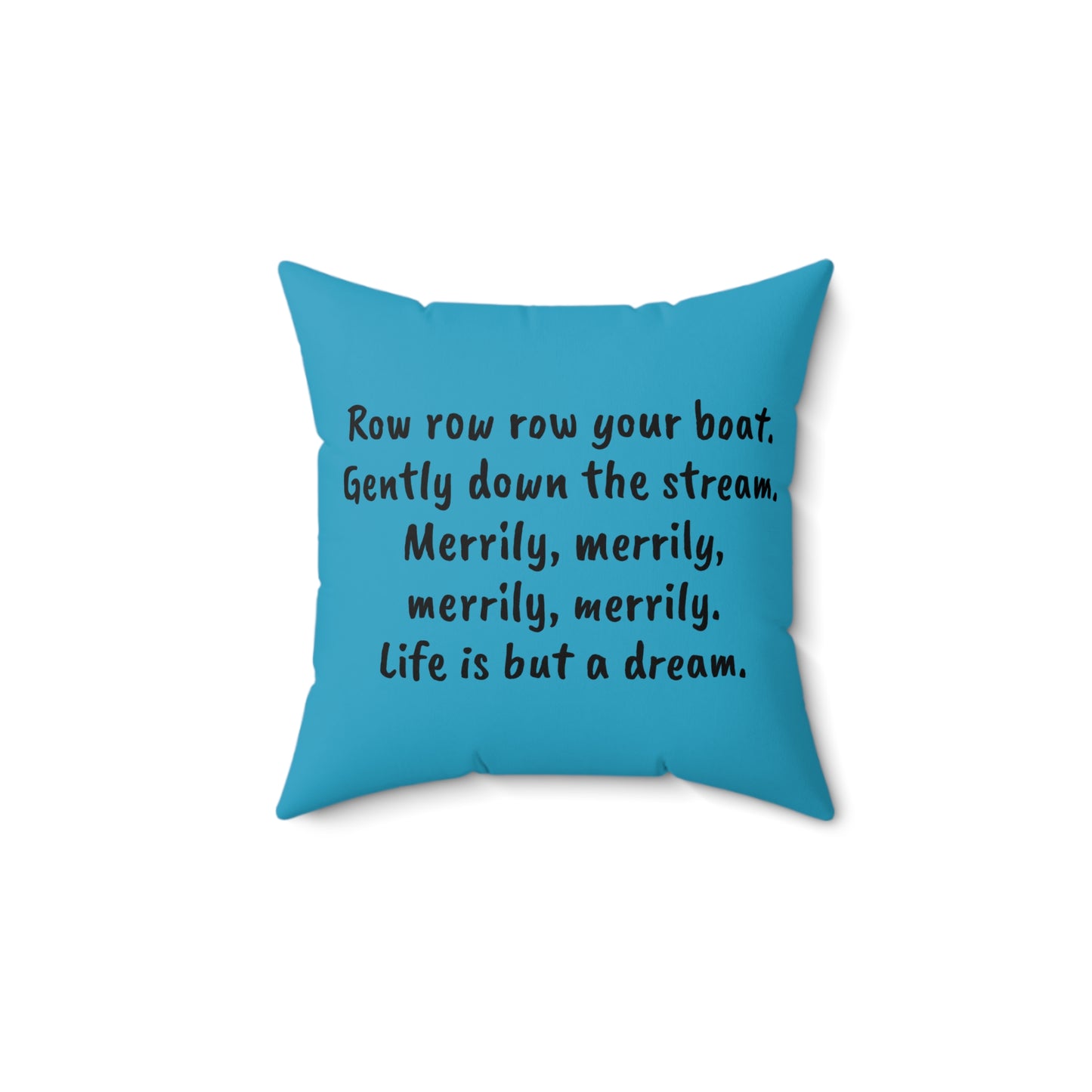 Row Row Your Boat, Nursery Rhyme, Square Pillow, Library, Book Nook, Reading Corner