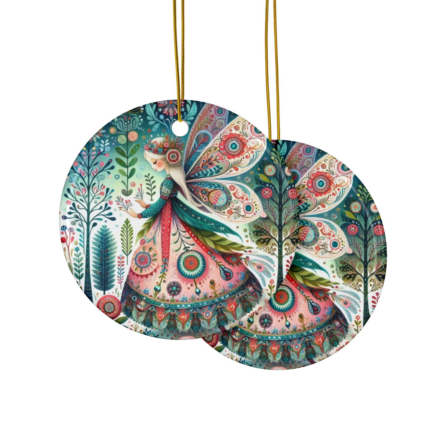 Ceramic Ornaments, 2-Side Print, (1pc, 3pcs, 5pcs, 10pcs)