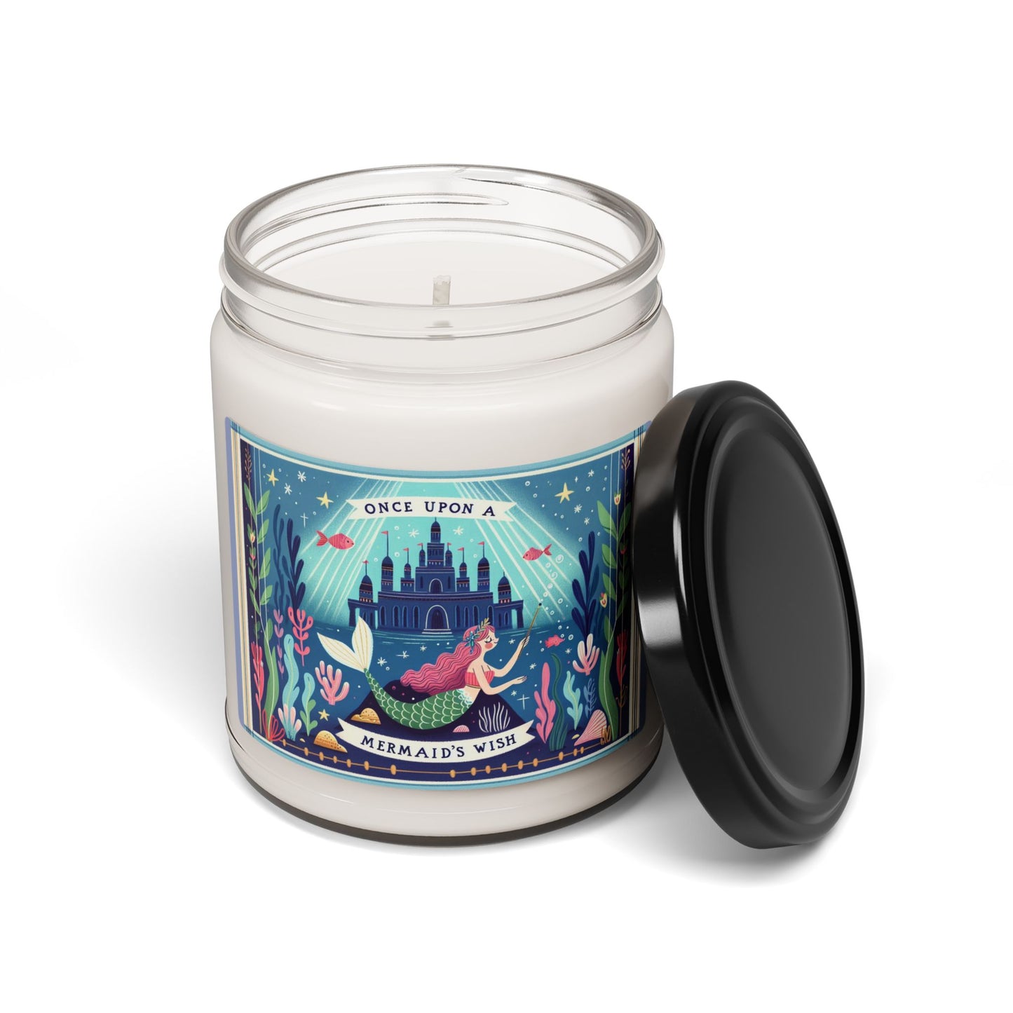 Once Upon A Mermaid's Wish Scented Soy Candle Fairytale Candle, Hans Christian Anderson, Gift for Her, Relaxation Candle, Aromatherapy