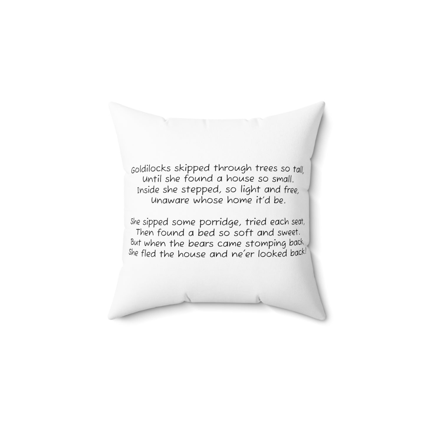 Goldilocks and the Three Bears Decorative Pillow, Cozy Home Decor, Kid's Room Accent, Storybook Pillow, Fun Gift for Children