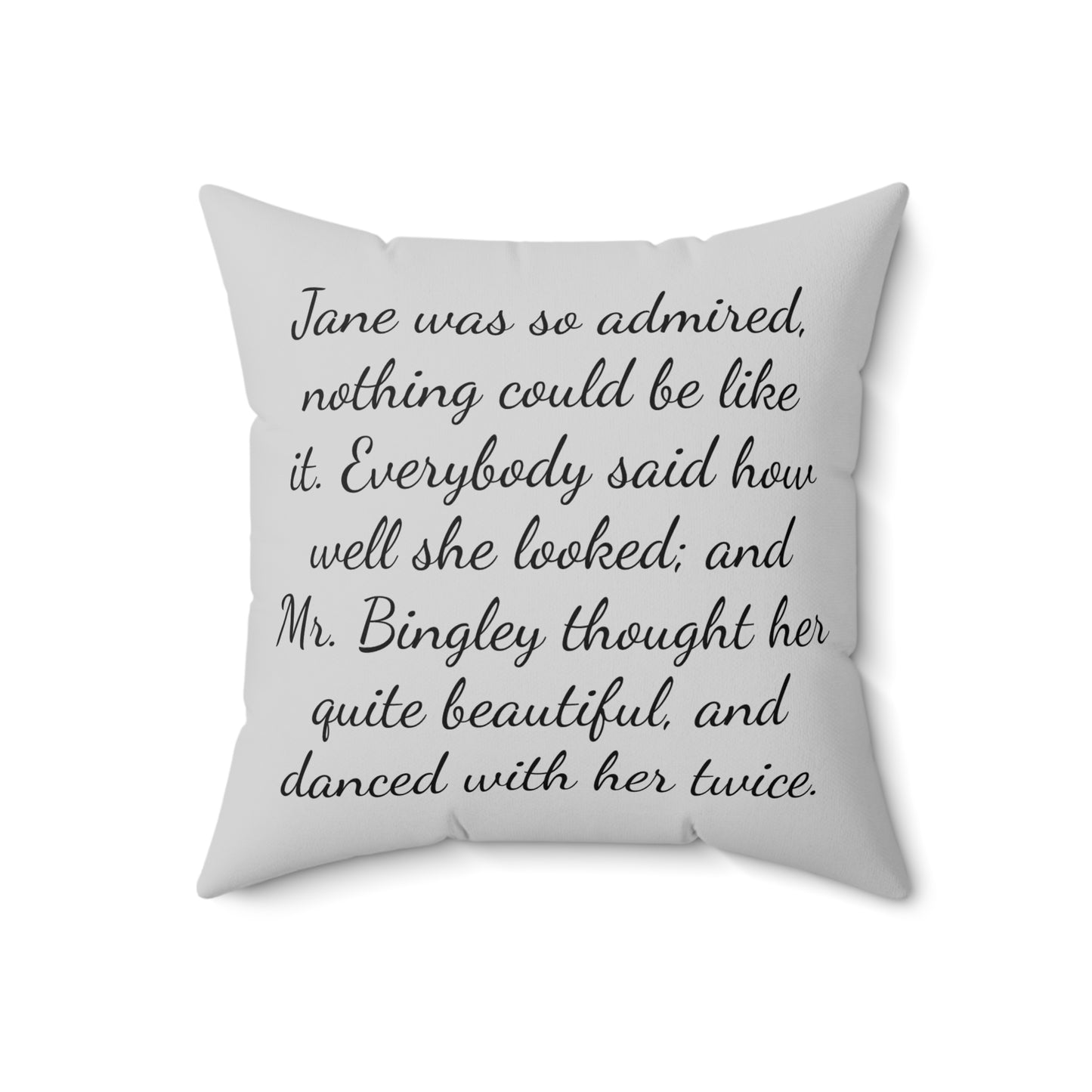 Literary Pillow Square Cushion - Jane Austen Pride and Prejudice, Austenite Regency Decor, Book Lover Gift, Reading Nook Accessory, Home