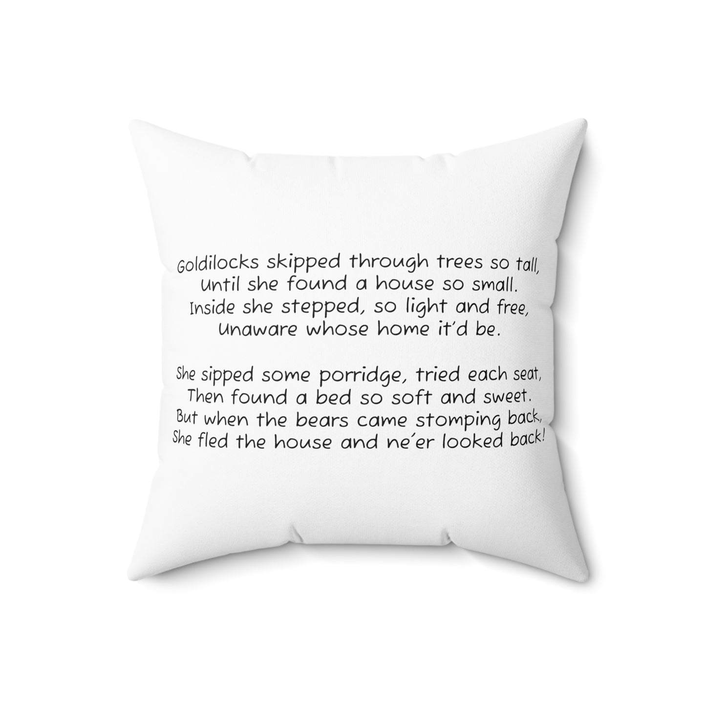 Goldilocks and the Three Bears Decorative Pillow, Cozy Home Decor, Kid's Room Accent, Storybook Pillow, Fun Gift for Children